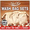 NaturOli Soap Nuts Wash Bags (Set of 3) Large, Extra-heavy-duty, Muslin, Double-Draw. UNPRINTED! No inks to come off in your wash. 100% natural, unbleached materials!
