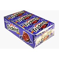 Trident Sugarless Gum with Xylitol, Wild Blueberry Twist Flavor, 12/18 Stick Packs -(216 Sticks Per Box)