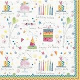 Caspari Set of 2 Birthday Paper Cocktail Napkins, Set of 20