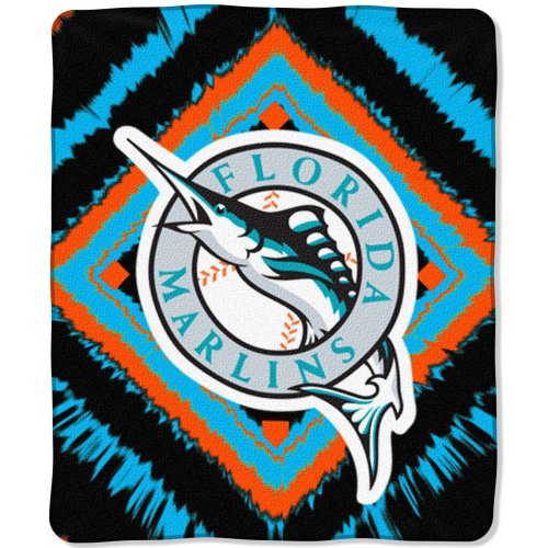 MLB Florida Marlins 50-Inch-by-60-Inch Micro Plush Raschel Throw 