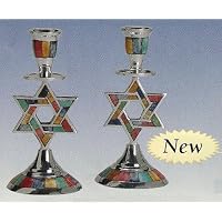 Decorative Candle Holder Aluminum with Decorative Inlay
