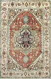 New 4x6 Hand Knotted Handmade Vegetable Dye Geometric Spun Wool Rug H317