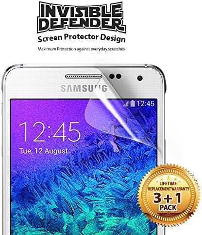 Galaxy Alpha Screen Protector - Invisible Defender [3+1 Free/MAX HD CLARITY] Lifetime Warranty Perfect Touch Precision High Definition (HD) Clarity Film (4-Pack) for Samsung Galaxy Alpha