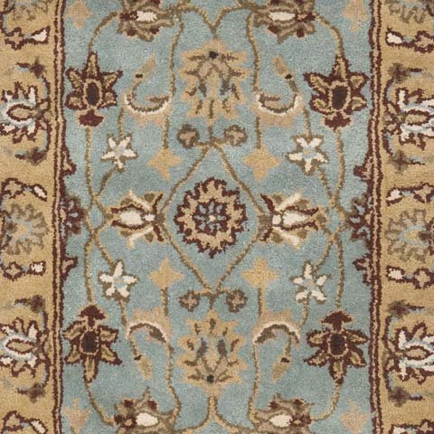 Safavieh HG958A Heritage Collection 2-Feet 3-Inch by 20-Feet Handmade Hand-spun Wool Area Runner, Blue and Gold On Sale