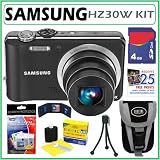Samsung HZ30W 12.2MP and 720p Digital Camera with 15x Optical Zoom featuring 3.0-inch LCD in Black + 8GB Accessory Kit