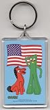 Gumby - Pokey and Gumby with USA Flag - Acrylic Keychain