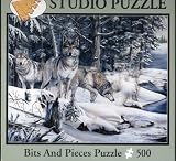 Bits & Pieces 500 Piece Puzzle - Forest Spirits By Artist Carolyn Mock - Features Wolves in a Snow Scene
