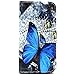 VoGue Synthetic Wallet TPU Inner Flip Case with Kickstand and Card Slots for Samsung Galaxy S6 Edge - Blue Butterfly