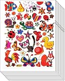 Jazzstick 180 Small Glitter Sheep Bird Cat Chicken Butterfly Beatle Animal Scrapbook Stickers for Kids 10 sheets 09A18