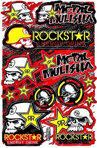 Rockstar Energy Drink Metal Mulisha Yamaha Kawasaki Motorcross Race Racing F1 Logo Sponsor Sticker Decal Skateboard Car Bike Bicycle Kid Wall Helmet Decoration Mulisha RM1YW by Racing Sticker