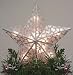 8" Lighted Silver Glitter Star Christmas Tree Topper - Clear Lights #UL363S