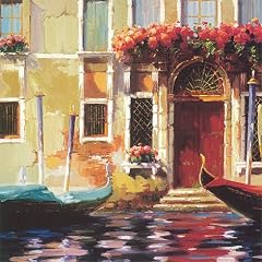 Eurographics MCS4080 Marcelo Silva, Venetian Gondolas II 50 x 50, Hochwertiger Kunstdruck