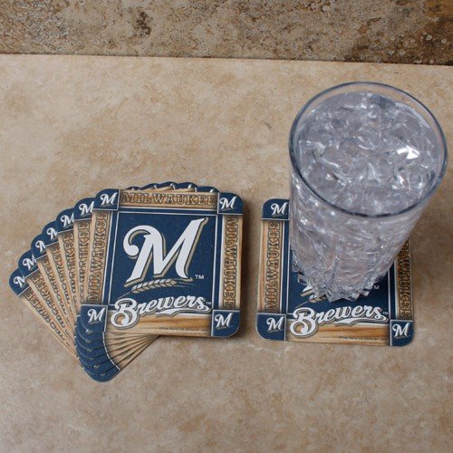 Milwaukee Brewers 8-Pack Absorbent PaperKraft Coasters