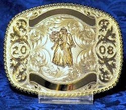 Bride and Groom Belt Buckle, 2010, with Blank Engraving Ribbon