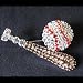 Softball Baseball Stick Pin with Crystals