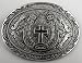 Diamondcut Black Enamel Cross Within Horseshoe Buckle