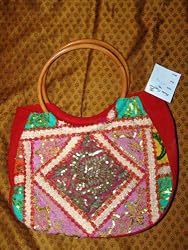 Women Purse Multi Banjara Mirrors Sari Handbag