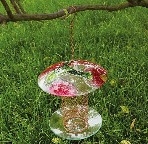 Column bird feeder Hummingbird Ruby Pansies