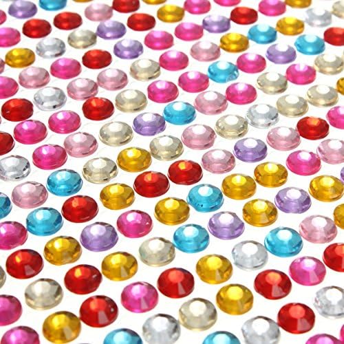 1000 Pcs Mixed Color 4mm DIY Self Adhesive Rhinestone Crystal Bling Stickers Phone Car Art Wedding Card Idea
