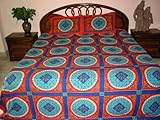 Cotton Bedspreads- 3pc Set Hot Red Blue Floral Print 89x102 Inch Free Shipp ....