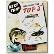 Nostalgic Heddon Fishing Tackle Tin Sign : "Top 3"