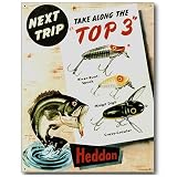Heddon Tin Metal Sign : Top 3 Fishing Lures