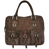 DEERE COLHOUN Sienna Satchel, Brown Snakeskin, Beige Snakeskin