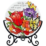 Jewel Bouquet- Let the Peace of God Rule in Your Hearts Stained Glass Tea... by Joan Baker