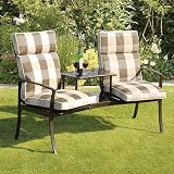 Suntime Havana Padded Duo Seat Bench with Check Cushions