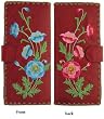 Papaver Flower Red Embroidery Large Wallet