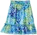 Amy Byer Girls 7-16 Print Chiffon Bottom Ruffle Skirt, Blue, Small