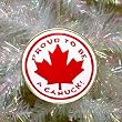 2.5" Red and White "Proud To Be a Canuck" Canadian Christmas Ornament #W30101
