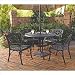 5pc Outdoor Dining Table and Chairs Set in Black Finish