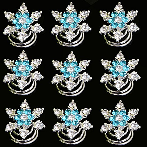 Yantu 12pcs Clear Crystal Blue Crystal Swirl Hair Twists Coils Spirals Hair Pin Clip Accessories