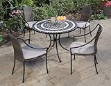 IMAGE OF 5 Piece Dining Set With Delmar Table And 4 Laguna Slope Arm Chairs Black/Gray