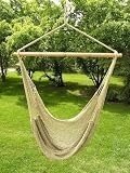 Deluxe Extra Large Tan Rope Hammock Swing Chair 100% Soft Cotton Rope