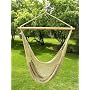 Deluxe Extra Large Tan Rope Hammock Swing Chair 100% Soft Cotton Rope