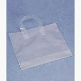Clear Frosted Economy Shoppers, 12 x 10 + 4 BG. Sold by the case (250 per case)