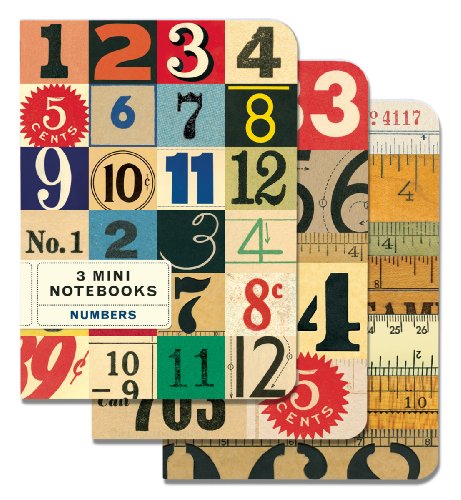 Cavallini Papers,Notebook,3er Set Vintage Numbers Mini Notebook