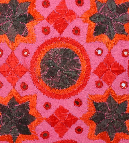 Imagen 3 de Cushion Covers Hecho a mano con tamaño de trabajo de bordado y del espejo de 16 x 16 pulgadas Juego de 5 piezas