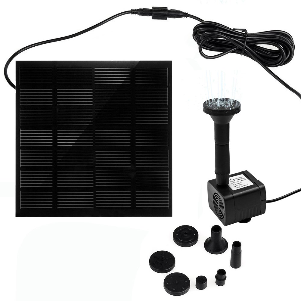 Ankway Solar Fountain Water Pump 1.2W 3M/9.8ft Wire Length Solar Water