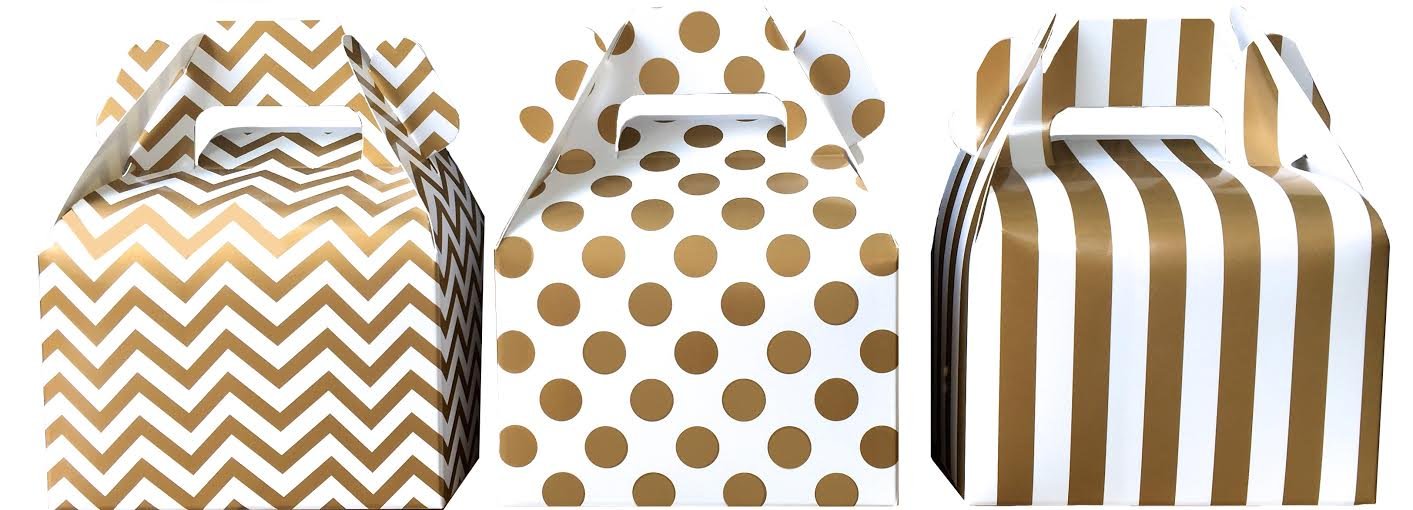 Amazon.com - Kate Aspen Geometric Favor Box, White and Gold, Set ...