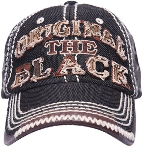 Original the Black Linen Snapback Baseball Cap Hat Fishing Hunting Safari Summer Hat Cap (Black)