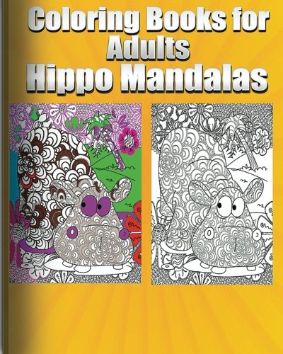 Coloring Book for Adults Hippo Mandalas