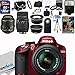 Nikon D3200 24.2 MP CMOS Digital SLR Camera Red (Import Model) with 18-55mm f/3.5-5.6G AF-S DX VR Lens and Sigma 70-300mm f/4-5.6 SLD DG Macro Lens with built in motor + 32GB Deluxe Accessory Kit