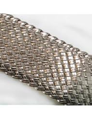 Art and Craft Supply: Neotrims 6.5cm Wide Woven Leatherette Metallic PU Plaited Vintage Strap Trimming for Coach Pram Accessories, Fastening, Belt Making, Tie Backs, Bag Handles. Beautiful Semi-Gloss Criss Cross Weave Pattern. Vintage Light Bronze & Antique Silver Colour Options. - Neotrims