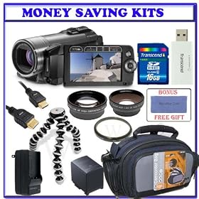 Canon Vixia HF200 HD 15x Optical Zoom Flash Memory Camcorder + Transcend 16GB SDHC Class 6 Flash Memory Card with Card Reader + Willoughby's Clean & Scratch Free Bundle