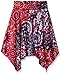 Amy Byer Girls' Big Print Knit Foldover Waist Hanky Hem Skirt