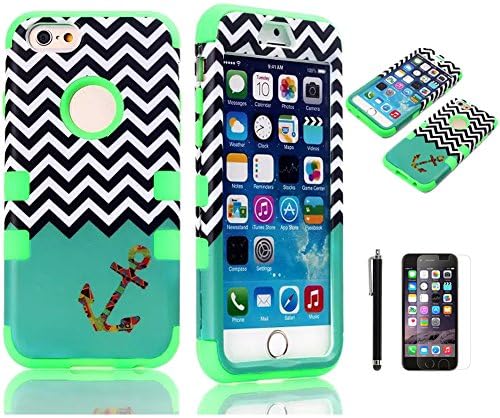 iPhone 6 Case, iPhone 6 4.7 Case, MISTOT Case for iPhone 6 4.7 inch Wave boat anchor Luxury 3 in 1 Hybrid High Impact Soft TPU + Hard PC Case[+Stylus+Screen Protector+Cleaning Cloth]