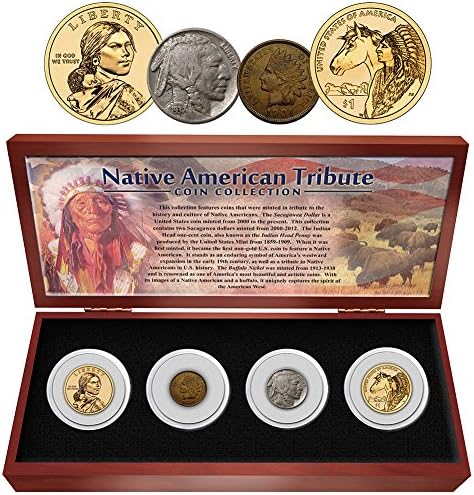 Native American US Coin Tribute - Sacagawea Indian Head & Buffalo Coins